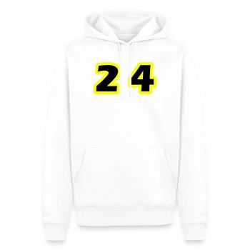 24 Symbole numérique - Sweat à capuche Premium bio Homme - blanc - Devant - Nico (187cm)