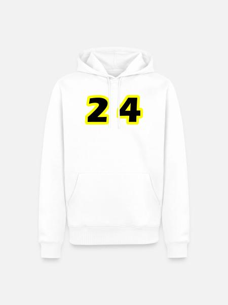 24 Symbole numérique - Sweat à capuche Premium bio Homme - blanc