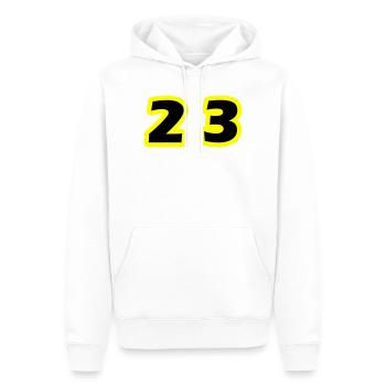 Symbole du chiffre 23 - Sweat à capuche Premium bio Homme - blanc - Devant - Nico (187cm)