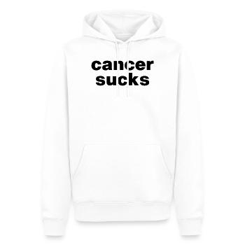 Le cancer, c’est vraiment dur - Sweat à capuche Premium bio Homme - blanc - Devant - Nico (187cm)