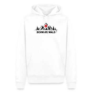Schwarzwald mit Herzschlag und Herz Hut Berge - Männer Premium Bio Hoodie - Weiß - Vorne - Nico (187cm)