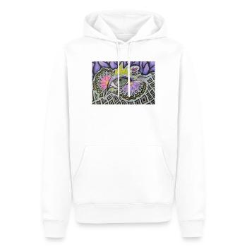 Motif psychédélique d’un seul œil - Sweat à capuche Premium bio Homme - blanc - Devant - Nico (187cm)