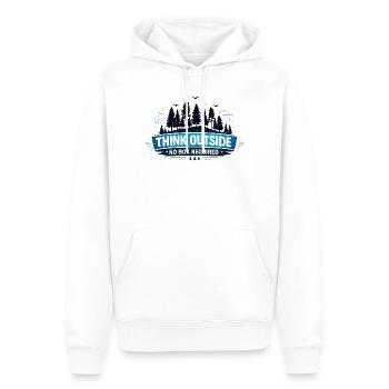 Cadeau de randonnée en plein air pour les amateurs d’aventure - Sweat à capuche Premium bio Homme - blanc - Devant - Nico (187cm)