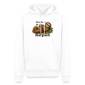 Paresseux Détendu Sur Feuilles - Sweat à capuche Premium bio Homme - blanc - Devant - Nico (187cm)