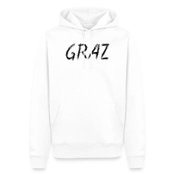 Graz Brush Street Art Noir - Sweat à capuche Premium bio Homme - blanc - Devant - Nico (187cm)