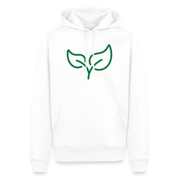 Icône de ligne de feuille verte Eco Nature Symbole de croissance Vect - Sweat à capuche Premium bio Homme - blanc - Devant - Nico (187cm)
