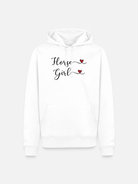 Cœur de Fille Cheval - Sweat à capuche Premium bio Homme - blanc