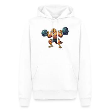 Lifting Eagle: Feathered Strength - Men’s Premium Organic Hoodie - white - Front - Nico (187cm)