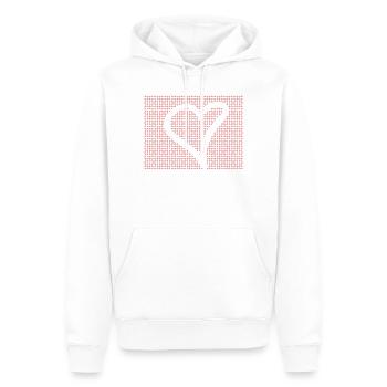 Contour du cœur en point rouge - Sweat à capuche Premium bio Homme - blanc - Devant - Nico (187cm)