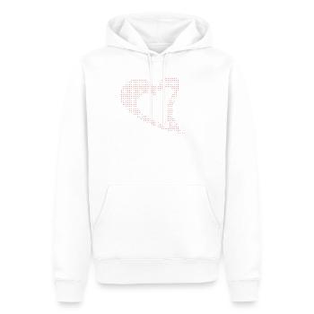 Design du cœur en forme de dote à point rouge - Sweat à capuche Premium bio Homme - blanc - Devant - Nico (187cm)