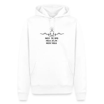 Mein Tempo Mein Atem Mein Yoga - - Männer Premium Bio Hoodie - Weiß - Vorne - Nico (187cm)