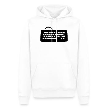 Retro_Vintage_80er_90er_Jahre_Tastatur_schwarz_ - Männer Premium Bio Hoodie - Weiß - Vorne - Nico (187cm)
