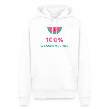 100% Wassermelone - Männer Premium Bio Hoodie - Weiß - Vorne - Nico (187cm)