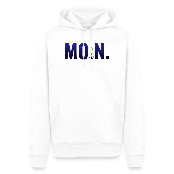 MOIN. mit Anker und Punkt - Männer Premium Bio Hoodie - Weiß - Vorne - Nico (187cm)