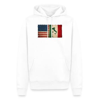 Italians Proud Identity Friendship USA Italy - Men’s Premium Organic Hoodie - white - Front - Nico (187cm)