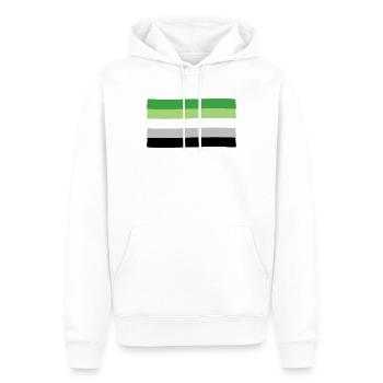 Aromantic Pride Flag - Men’s Premium Organic Hoodie - white - Front - Nico (187cm)