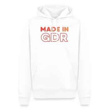 Fabriqué en RDA - Sweat à capuche Premium bio Homme - blanc - Devant - Nico (187cm)