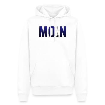 MOIN - Männer Premium Bio Hoodie - Weiß - Vorne - Nico (187cm)