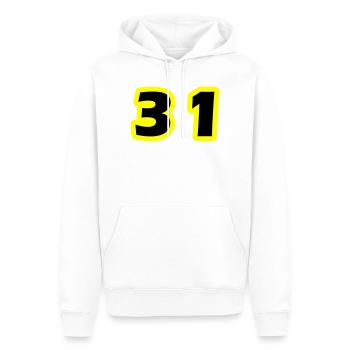 Symbole du chiffre 31 - Sweat à capuche Premium bio Homme - blanc - Devant - Nico (187cm)