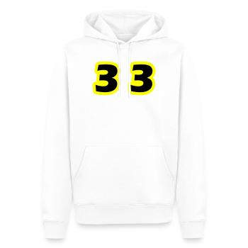 33 Zahl symbol - Männer Premium Bio Hoodie - Weiß - Vorne - Nico (187cm)