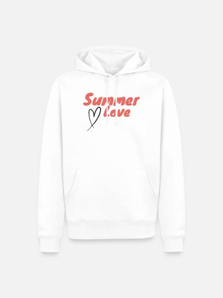 Sommerliebe Drehbuch Herz Positive Sommerenergie - Männer Premium Bio Hoodie - Weiß
