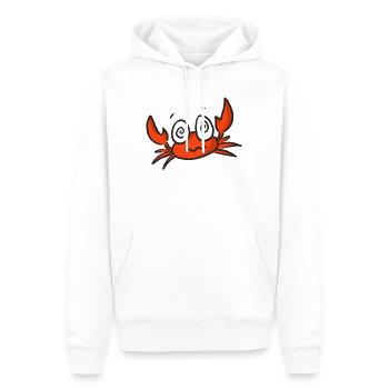 Red crab cartoon with big eyes - Men’s Premium Organic Hoodie - white - Front - Nico (187cm)
