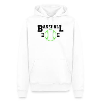 Balle de baseball néon avec points illuminés - Sweat à capuche Premium bio Homme - blanc - Devant - Nico (187cm)