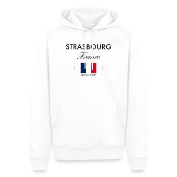Straßburg Frankreich Koordinaten Reise Souvenir - Männer Premium Bio Hoodie - Weiß - Vorne - Nico (187cm)