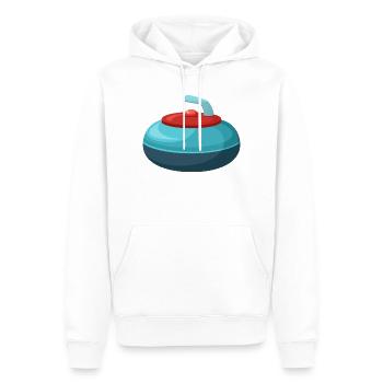 Pierre de curling - Sweat à capuche Premium bio Homme - blanc - Devant - Nico (187cm)