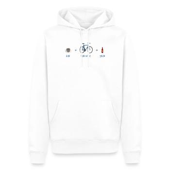 Café du matin Cycling Joie - Sweat à capuche Premium bio Homme - blanc - Devant - Nico (187cm)