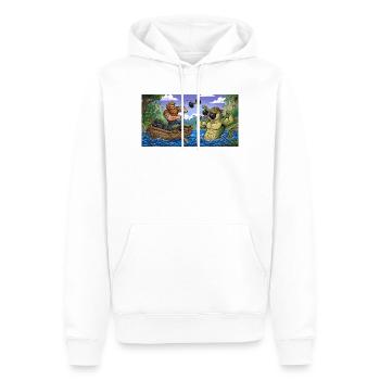 MARIN CONTRE CROCODILE - Sweat à capuche Premium bio Homme - blanc - Devant - Nico (187cm)
