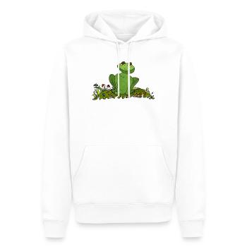 Frosch - Männer Premium Bio Hoodie - Weiß - Vorne - Nico (187cm)