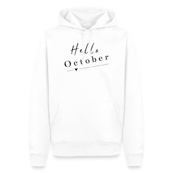 Bonjour octobre | Design d’automne moderne - Sweat à capuche Premium bio Homme - blanc - Devant - Nico (187cm)