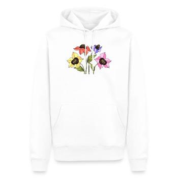 Fleur - Sweat à capuche Premium bio Homme - blanc - Devant - Nico (187cm)