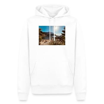 Sunny Beach Bay - Männer Premium Bio Hoodie - Weiß - Vorne - Nico (187cm)