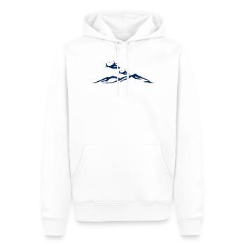 Pilote de montagne en hélicoptère - Sweat à capuche Premium bio Homme - blanc - Devant - Nico (187cm)