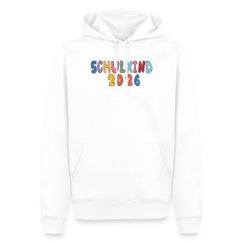 Schulkind 2026  - Männer Premium Bio Hoodie - Weiß - Vorne - Nico (187cm)