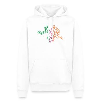 Retro American Football Vintage Sport Geschenk  - Männer Premium Bio Hoodie - Weiß - Vorne - Nico (187cm)