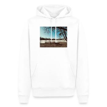 Winterlandschaft am See - Männer Premium Bio Hoodie - Weiß - Vorne - Nico (187cm)