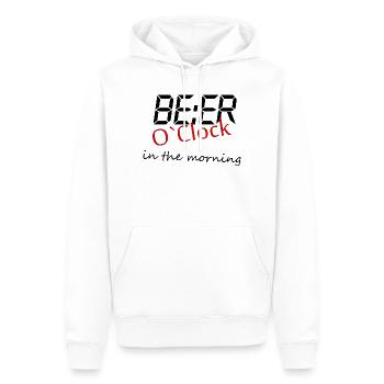 Bière à l’heure Drôle de bière Drôle de Cadeau - Sweat à capuche Premium bio Homme - blanc - Devant - Nico (187cm)