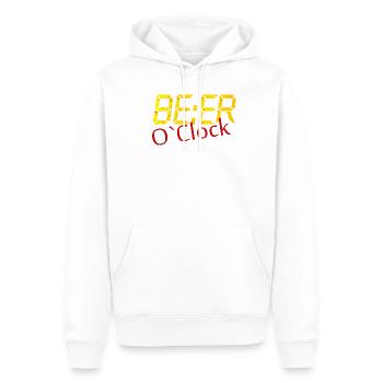 Bière demain matin. Dire la bière. Alcool - Sweat à capuche Premium bio Homme - blanc - Devant - Nico (187cm)