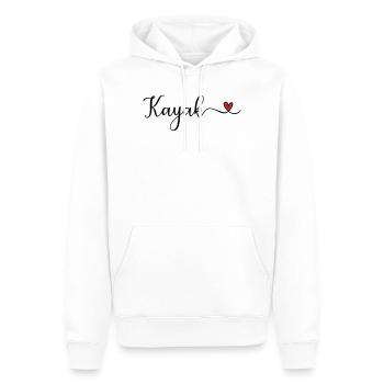 Niedliches Kajakherz-Design - Männer Premium Bio Hoodie - Weiß - Vorne - Nico (187cm)