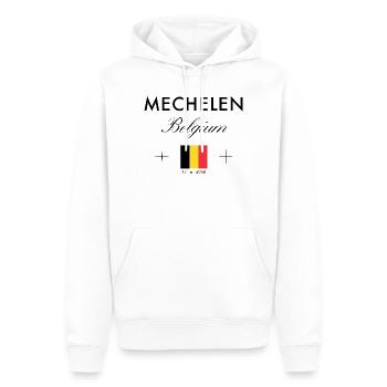 Mechelen Belgien Koordinaten Reise Souvenir - Männer Premium Bio Hoodie - Weiß - Vorne - Nico (187cm)