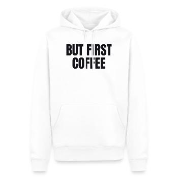 But First Coffee - Lustiges Kaffee Shirt - Männer Premium Bio Hoodie - Weiß - Vorne - Nico (187cm)