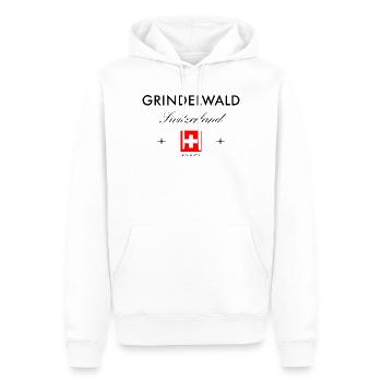Grindelwald Schweiz Koordinaten Reise Souvenir - Männer Premium Bio Hoodie - Weiß - Vorne - Nico (187cm)