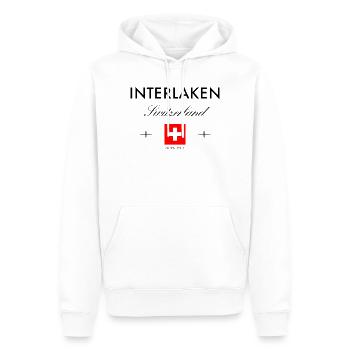 Interlaken Schweiz Koordinaten Reise Souvenir - Männer Premium Bio Hoodie - Weiß - Vorne - Nico (187cm)