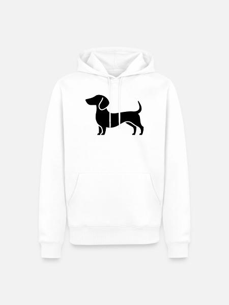 dachshund - Men’s Premium Organic Hoodie - white