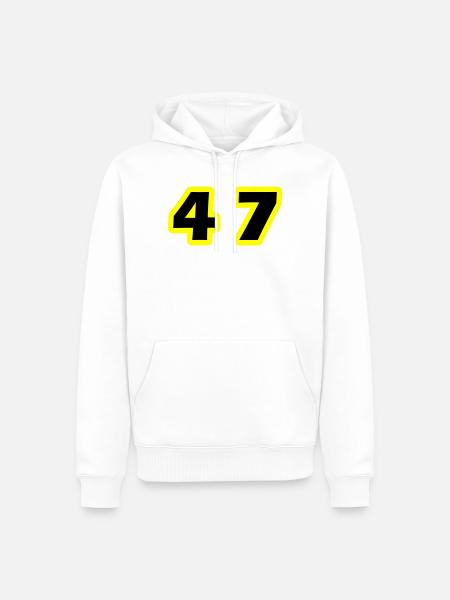 47 Symbole numérique - Sweat à capuche Premium bio Homme - blanc