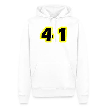 41 Zahl symbol - Männer Premium Bio Hoodie - Weiß - Vorne - Nico (187cm)