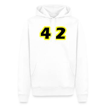 42 Zahl symbol - Männer Premium Bio Hoodie - Weiß - Vorne - Nico (187cm)